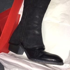 Donald J Pliner Black Cuff Boots Size 6 LIKE NEW